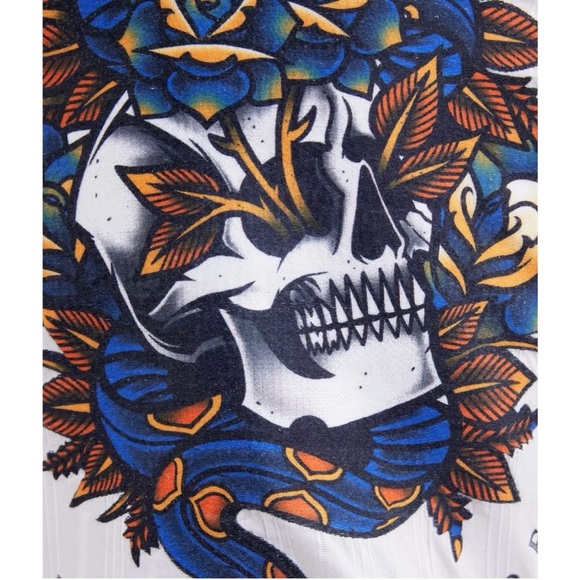 Affliction Men's Button Down Shirt Wayward Embroidered Biker - Picture 5 of 6